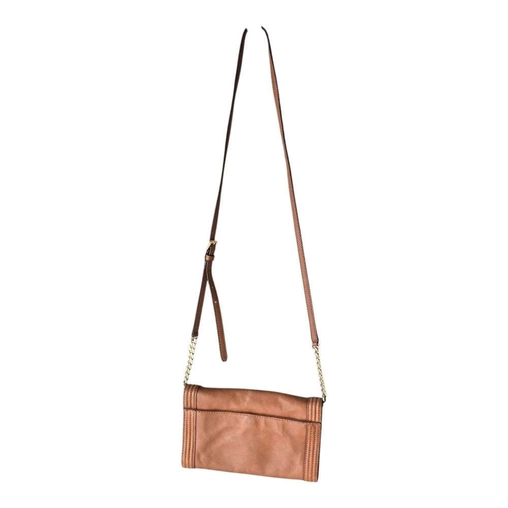 Michael Kors Fulton Brown Leather Crossbody Bag Leather Gold Chain Strap Dustbag - Picture 4 of 16